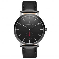 Seizmont Montre minimaliste Aether Isaac noire et rouge