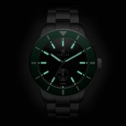 Fawler Makalu | Montre de plongée en titane brossé avec lunette verte -LuxeMontre Boutique 2 5.0827bc0e11e5024705ebaba119cbae0c