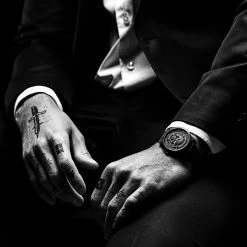 Lucleon Memento Mori | Montre à tête de mort en acier de Damas -LuxeMontre Boutique jwm mmcc colection memento mori bj rn valentin 24853 1x1 1 1