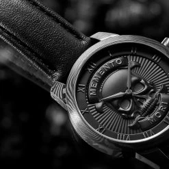 Lucleon Memento Mori | Montre à tête de mort en acier de Damas -LuxeMontre Boutique jwm mmcc collection 24853 1x1 2 1